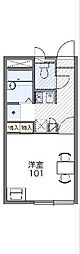 レオパレスアカデミア 1Kの間取図画像
