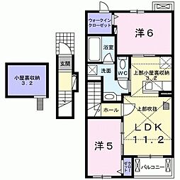 サニーベル1 2LDKの間取図画像