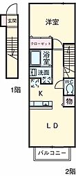 ムーンブルク 1LDKの間取図画像