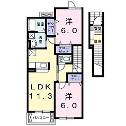 ペルペート2 2LDKの間取図画像