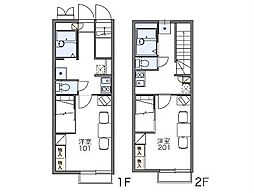 レオパレスグリーン・ビュー7 1Kの間取図画像