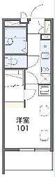 レオパレスさくら坂 1Kの間取図画像
