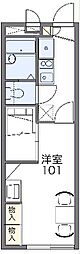レオパレス谷上 1Kの間取図画像