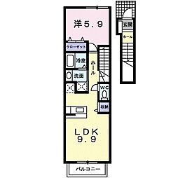 ガーデンハウス西塚 1LDKの間取図画像