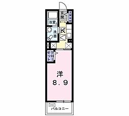 ヴェルファーレ2 1Kの間取図画像