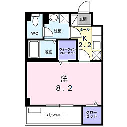 グレイスセイワ北習志野 1Kの間取図画像