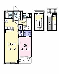 ハイネA 1LDKの間取図画像