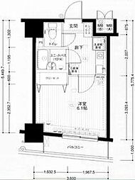 メインステージ蒲田2 1Kの間取図画像