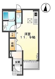 クレシア 1Kの間取図画像