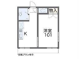 レオパレス花野 1DKの間取図画像