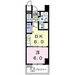 グランアベニュー3 1DKの間取図画像