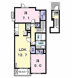 名鉄津島線 甚目寺駅 徒歩24分の賃貸アパート 2階2LDKの間取り