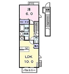 プリムローズ 1LDKの間取図画像
