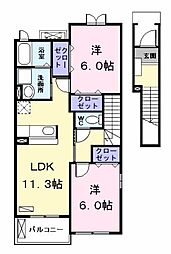 ポートヒルズT 2LDKの間取図画像