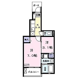 アドヴァンス 2Kの間取図画像