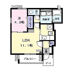 クラール 1LDKの間取図画像