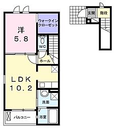 パレス　センチュリー 2階1LDKの間取り