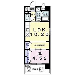 コンフォールf 1LDKの間取図画像