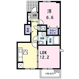 サンライズ1 2DKの間取図画像