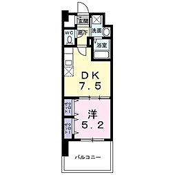 アベリア 1DKの間取図画像