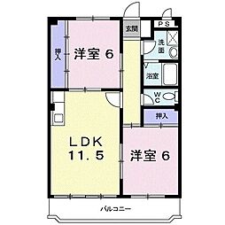 マリッチ小桜 2LDKの間取図画像
