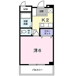 コートピレリ北松戸 1Kの間取図画像