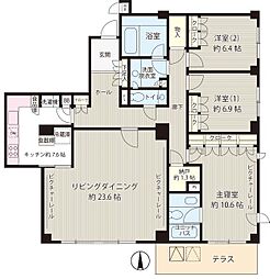 大山パークヒルズ 3LDKの間取図画像