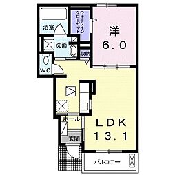 ニューイアラコート 1LDKの間取図画像