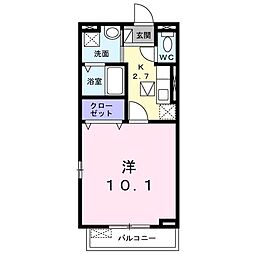 アルモニーHR 1Kの間取図画像