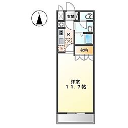 メイプル　Ａ 1階1Kの間取り