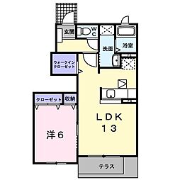ヌーベルメゾン 1LDKの間取図画像