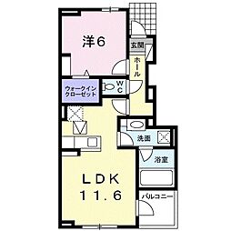 カームリー7 1LDKの間取図画像