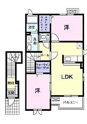 セレーノスパッツィオ1B 2LDKの間取図画像