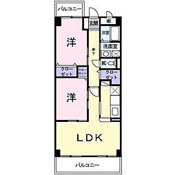 フィオーレK 2LDKの間取図画像