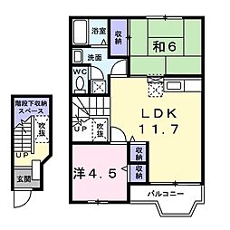 くりの木スクエア1 2LDKの間取図画像