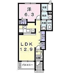 ランドマーク2011A 1LDKの間取図画像