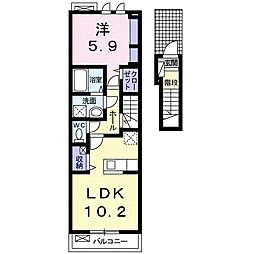 ガーデン日永西1 1LDKの間取図画像