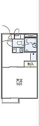 レオパレスM&Y 1Kの間取図画像