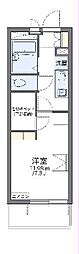 レオパレスボヌール 1Kの間取図画像