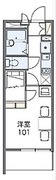 レオパレス虹 1Kの間取図画像