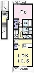 サニーハウス 1LDKの間取図画像