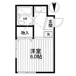 榛名コーポアイ 1Kの間取図画像
