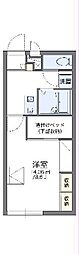 レオパレス元 1Kの間取図画像