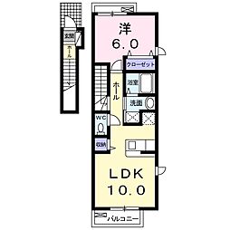 ピチカートA 1LDKの間取図画像