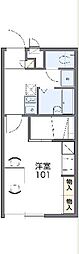 レオパレスエステシティ 1Kの間取図画像