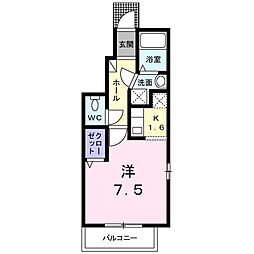 プリムローズ ワンルームの間取図画像