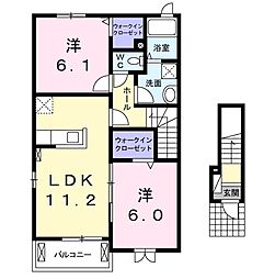 アンジェロフェリーチェA 2LDKの間取図画像