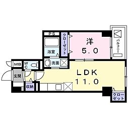 シーザスパレス錦糸町 1LDKの間取図画像