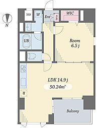 エルシノア住吉 1LDKの間取図画像
