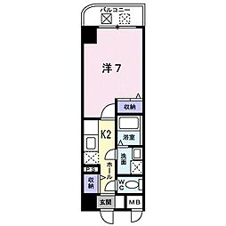 サイレントヒル高野台 1Kの間取図画像